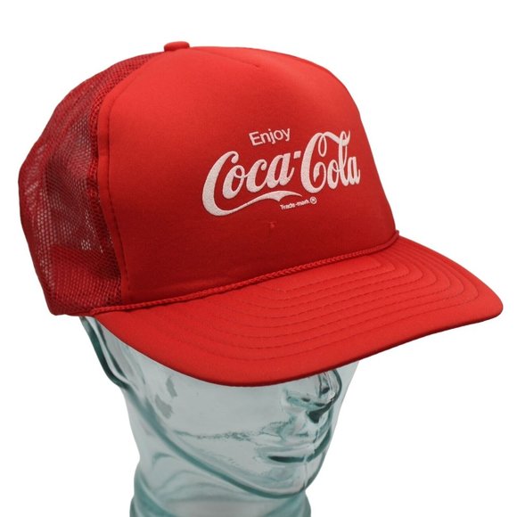 Enjoy Coca-Cola Coke Snapback Mesh Trucker Hat Cap Vintage Foam Rope - Picture 4 of 10